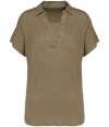SP221 Spasso Ladies Linen Polo Shirt light olive green colour image